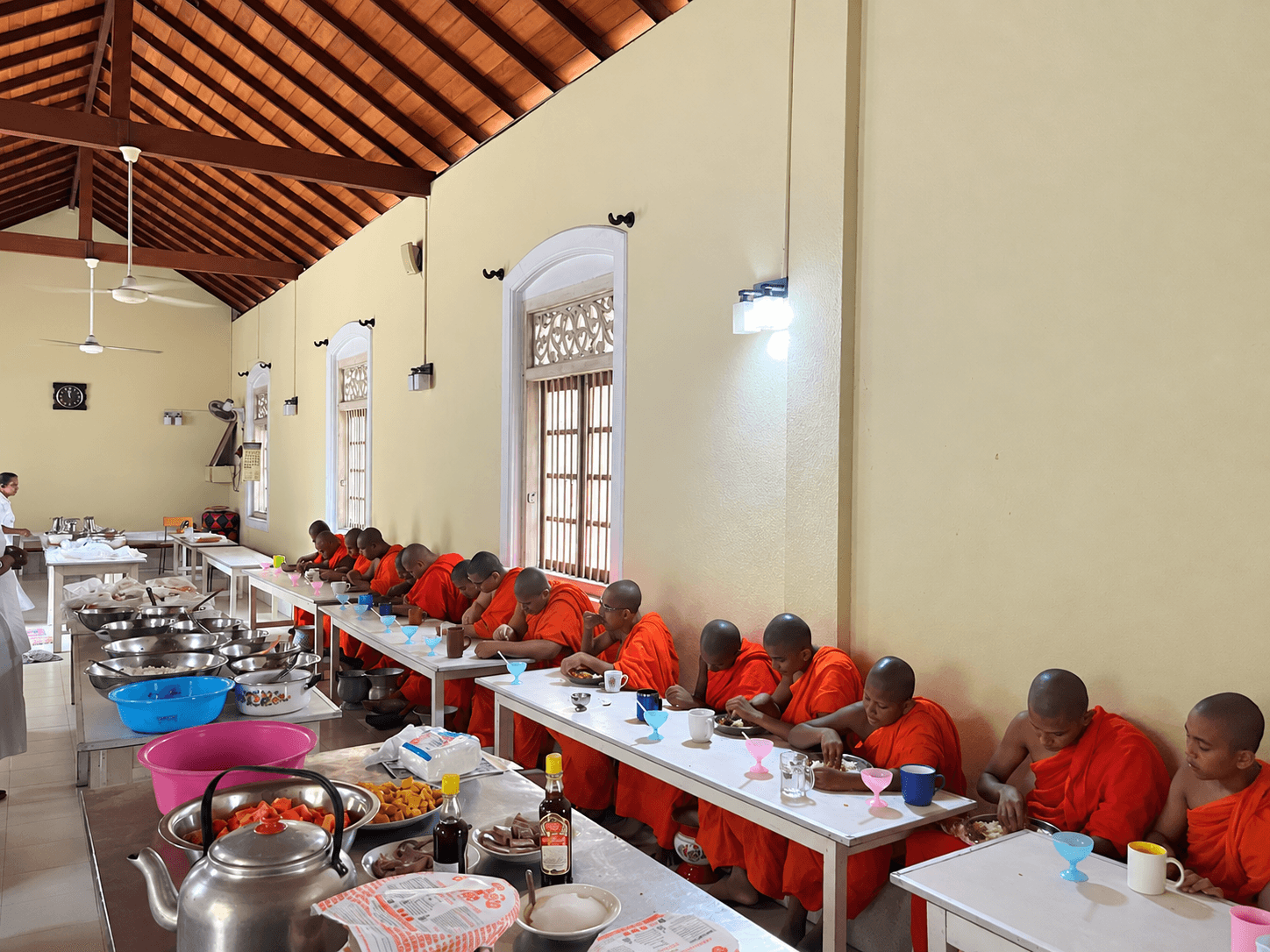 Morning Alms Giving to Vidyodaya Pirivena